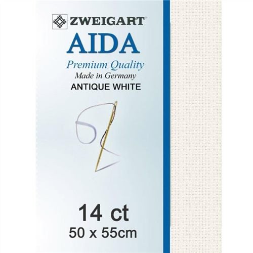 Zweigart Aida 14ct 50x55cm Antique White Carousel 1