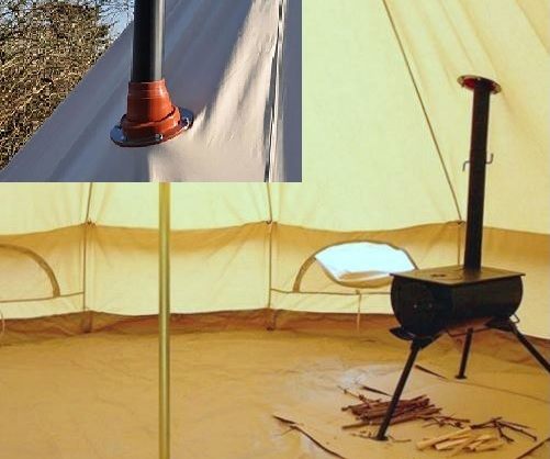 In-Tent Wood Stove + Chimney Collar and Bonus BBQ Grill **1-YR WARRANTY** Carousel 1