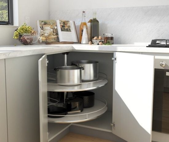 270° Revolving Corner Unit - Solid Base Shelves Carousel 1