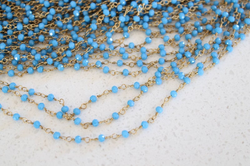 Blue Glass Designer Linked Chain Carousel 4