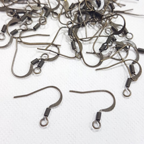 50pc Bronze Flat Earring Hooks Carousel 1