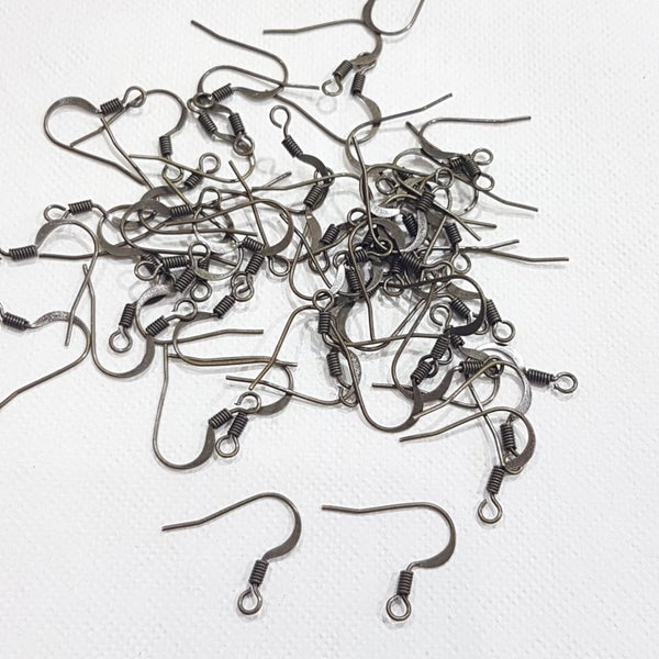 50pc Bronze Flat Earring Hooks Carousel 2
