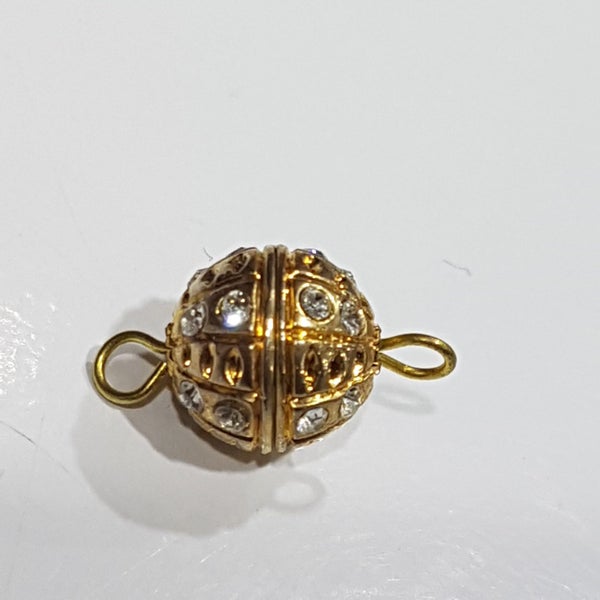Gold Rhinestone Screw Clasp Carousel 1