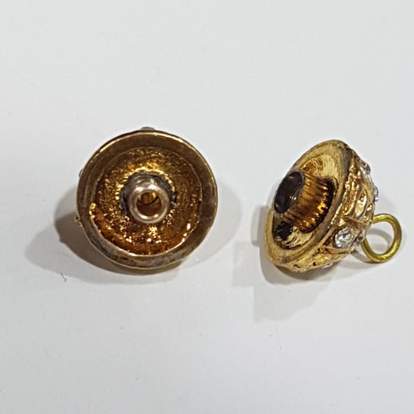 Gold Rhinestone Screw Clasp Carousel 2