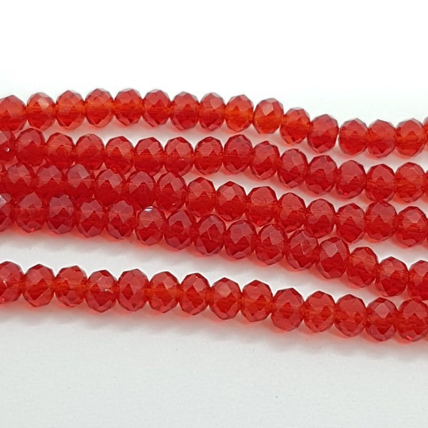 150pc Red Crystal Rondelle Beads Carousel 1