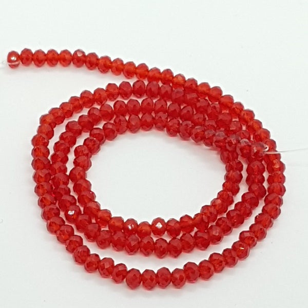 150pc Red Crystal Rondelle Beads Carousel 3