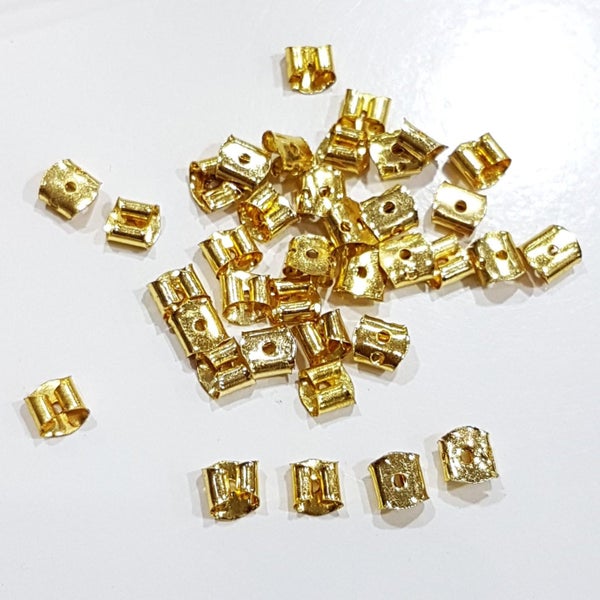 50pc Gold Plated Earring Backs Carousel 1