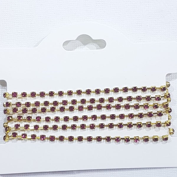 Fuchsia Preciosa Rhinestone Chain ss10 Carousel 4