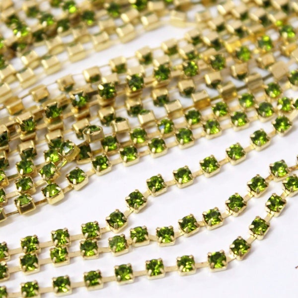 Olivine Preciosa Rhinestone Chain ss10 Carousel 1