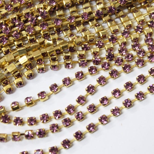 Light Amethyst Preciosa Rhinestone Chain ss10 Carousel 1