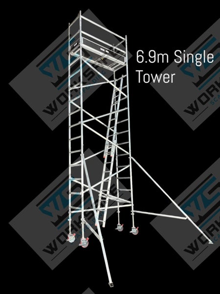 Aluminium Scaffold Tower 6.9h x 2.0x0.73m/ 2 Towers at 4.9m Carousel 2