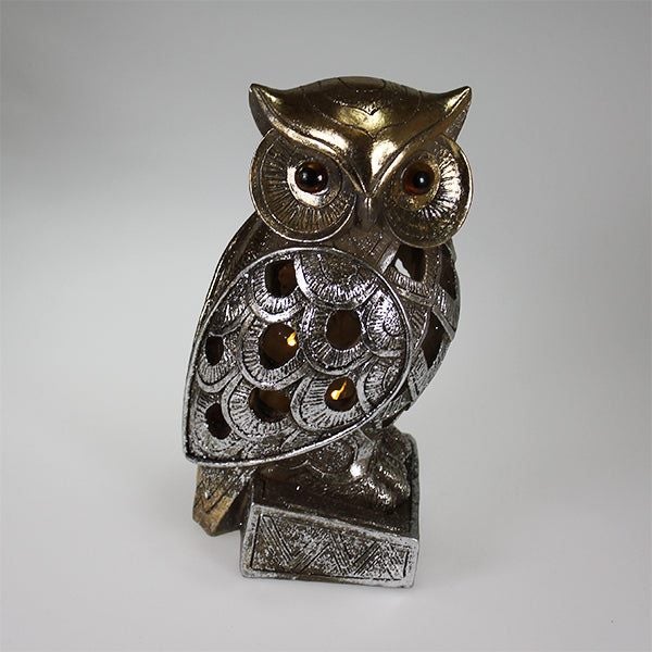 Owl on Stand with LED Lights Decor Carousel 1