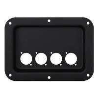 Penn Elcom - D024K - Dish Punched for 4 x D-Series Connectors - Black Carousel 4