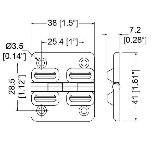 Penn Elcom - P1260C - Hinge with 90 Degree Stop. Carousel 2