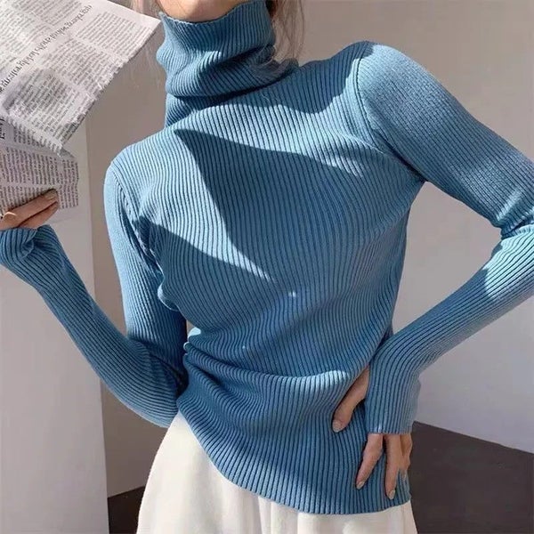 Women heaps collar Turtleneck Sweaters Autumn Winter Slim Pullover Carousel 1