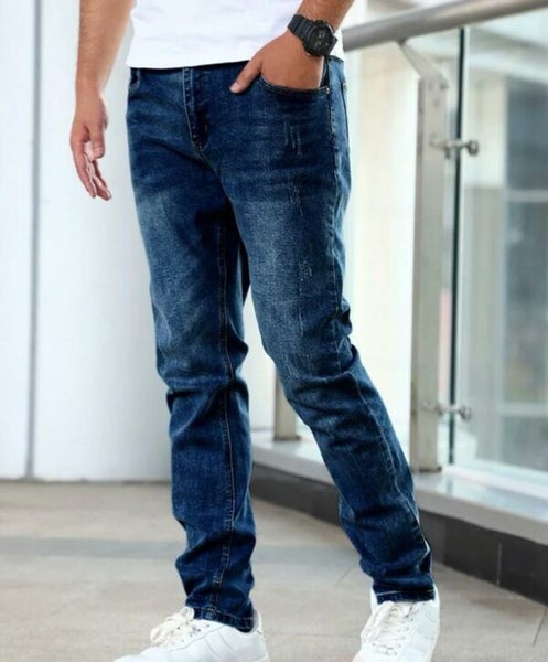 Mens Slant Pocket Slim Straight Jeans Carousel 1