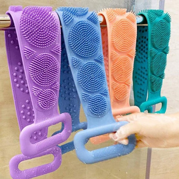 Body Sponge Silicone Brushes Bath Towels Scrubber Rubbing Back Carousel 2