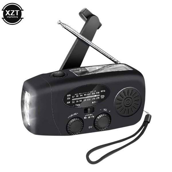 Solar Powered Radio AM/FM/NOAA Weather Dynamo LED Flashlight Waterproof Outdo... Carousel 1