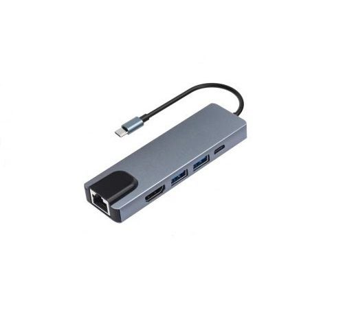 5 IN 1, USB- C TO HDMI+ PD ADAPTER + RJ45 Carousel 1