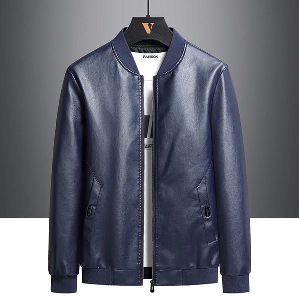 Fashion Motorcycle Spring Autumn Men Stand Collar Slim Pu Leather Carousel 1