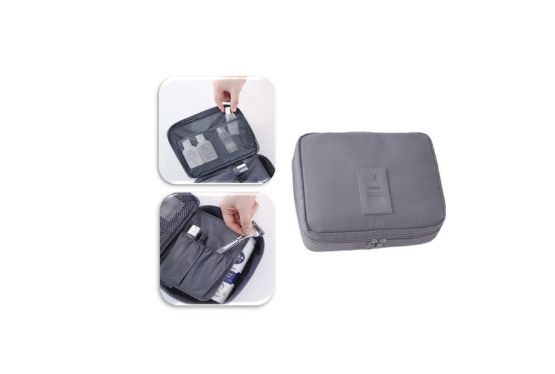 PTN Grey Travel Bag Toiletries Makeup Storage Organizer Travel Cosmetic A5343 Carousel 1