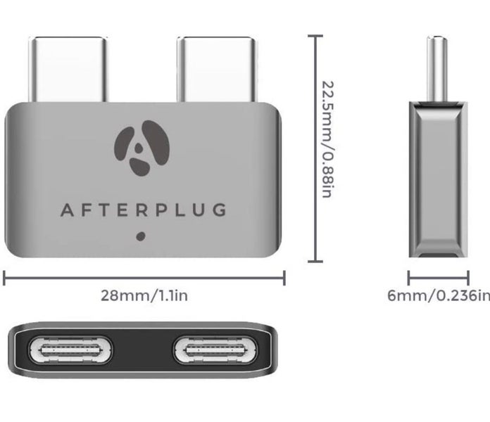 Afterplug Dual Type USB C short Extender (for use of MacBook laptops with case) Carousel 6
