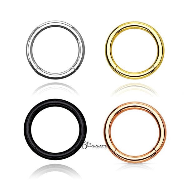 18 Gauge Hinged Stainless Steel Segment Hoop Rings-Silver | Gold | Black | Ro... Carousel 2