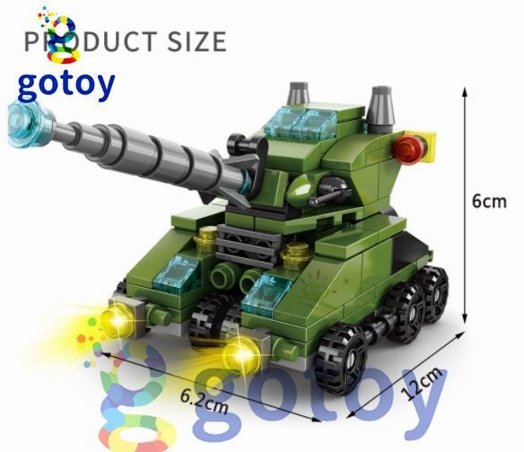 138Pcs 6 In 1 Military Vehicles Tank Sets Model Building Blocks Figures Bricks Carousel 2