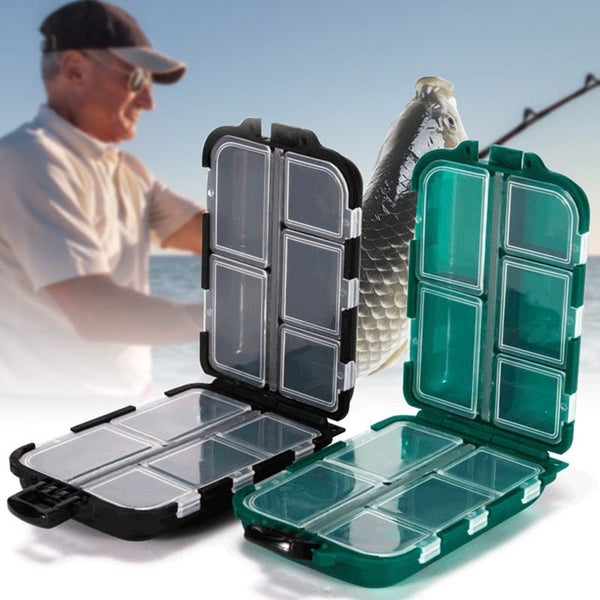 Fishing Tackle Box 10 Compartment Lure Hook Storage Case Double Sided Carousel 2