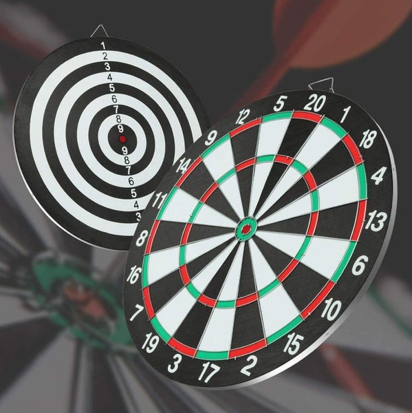Dartboard Dart Board Double-Sided Board with 6 Darts 15" Carousel 2