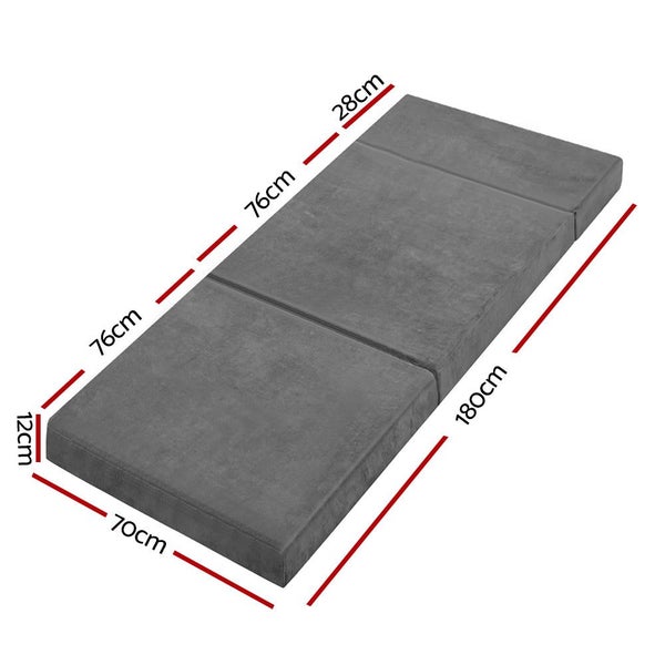 Folding Foam Mattress Grey Cot & Crib Mattresses Giselle Bedding Carousel 2
