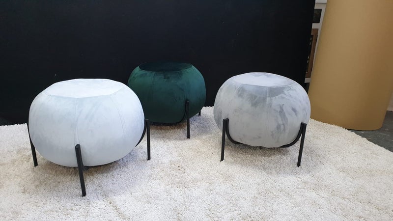 Grey Velvet Ottoman Carousel 2