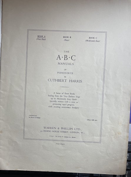 The ABC Manual for Pianoforte Book A by Cuthbert Harris Carousel 2