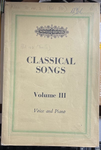 Classical Songs Volume III Voice and Piano Carousel 1