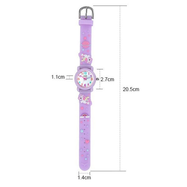 3D Cartoon Kids Waterproof Silicone Watch for 3-10 Year -Rose Red Carousel 2