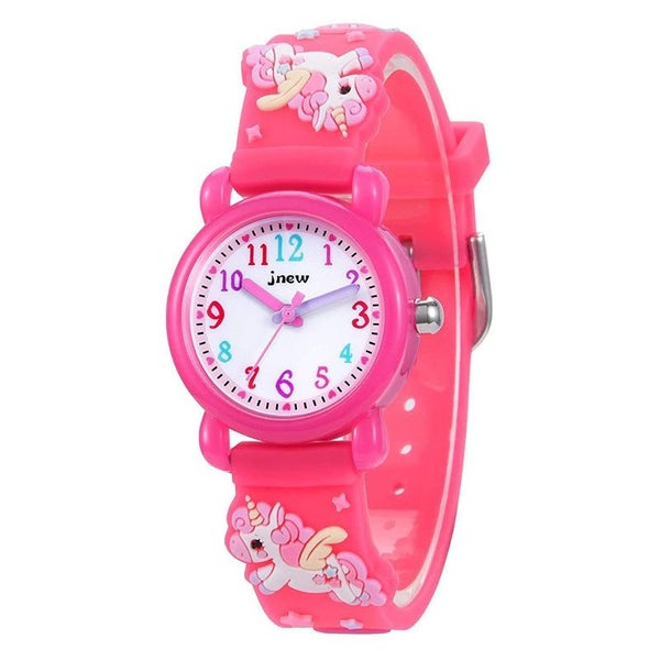 3D Cartoon Kids Waterproof Silicone Watch for 3-10 Year -Rose Red Carousel 1