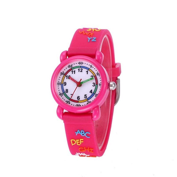 3D Alphabet Pattern Childs Watch for 3-10 Year -RoseRed Carousel 1