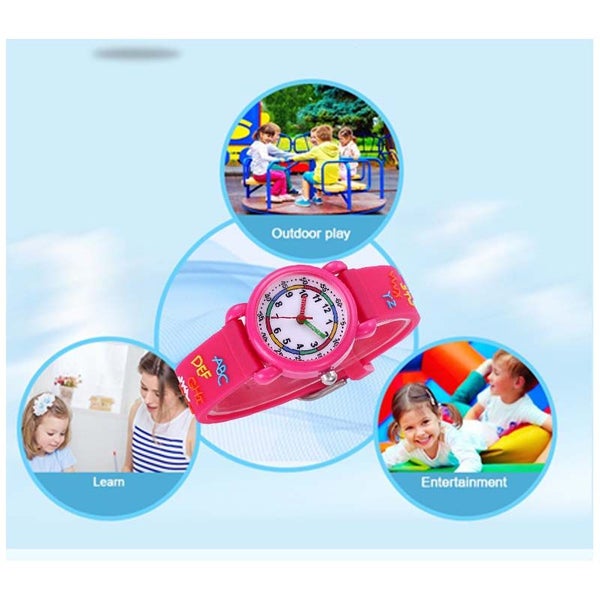 3D Alphabet Pattern Childs Watch for 3-10 Year -RoseRed Carousel 6