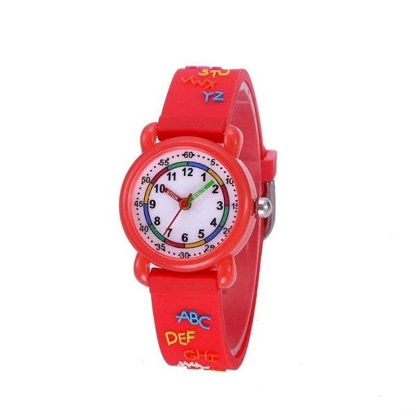 3D Alphabet Pattern Childs Watch for 3-10 Year -Red Carousel 1