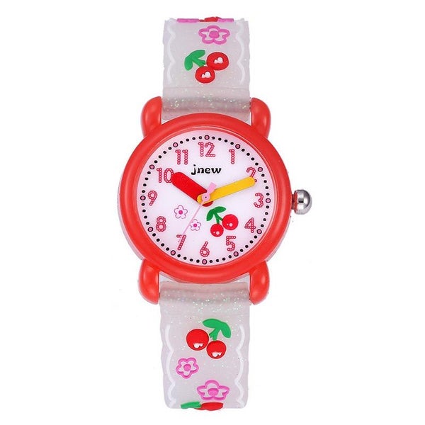 Cartoon Cherry Waterproof Kids Watch for 3-10 Year -White Carousel 1