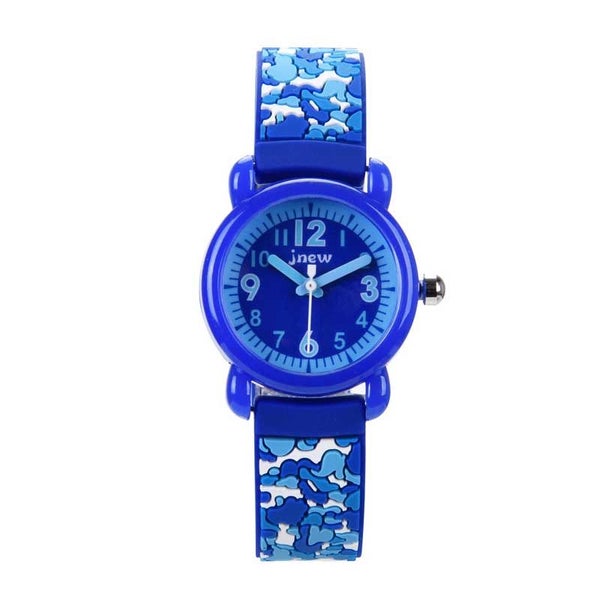 Camouflage Childrens Waterproof Watch -Dark Blue Carousel 1