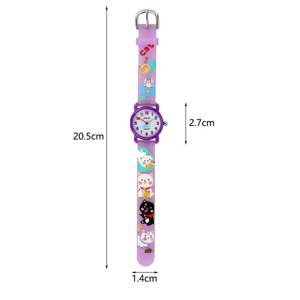 3D Cartoon Cute Cat Waterproof Childrens Watch -Grey Carousel 2
