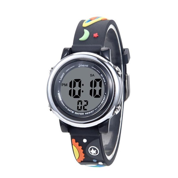 3D Cartoon Universe Kids Digital Watch with 7 Color Lights Carousel 1