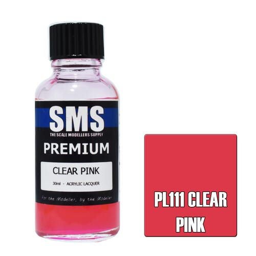 SMS Acrylic Lacquer Airbrush Paint - Premium 30ml Clear Pink Carousel 1