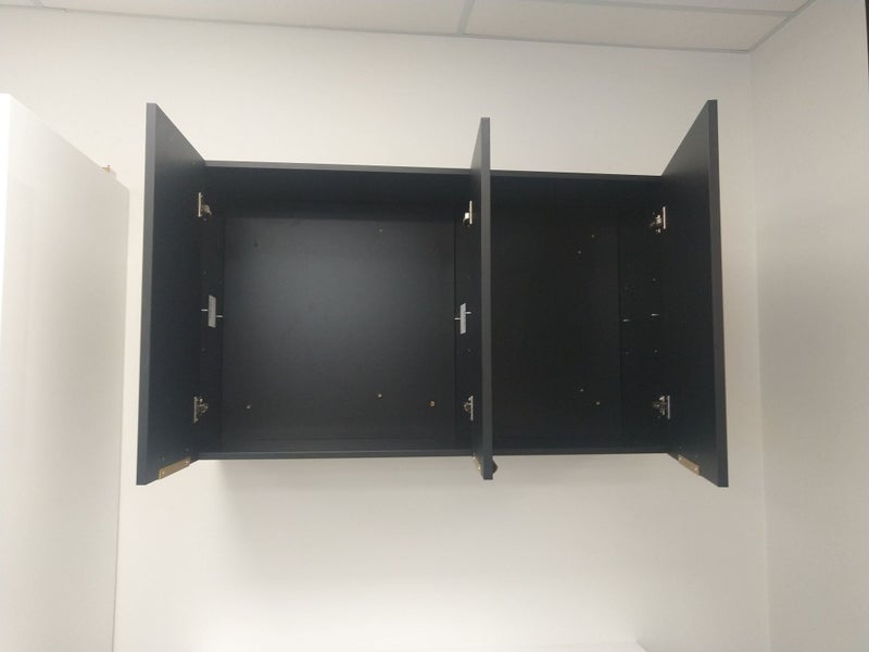 1000mm wide Italian Made Wall Cabinets with Soft Close Blum Hinges black carcass Carousel 2