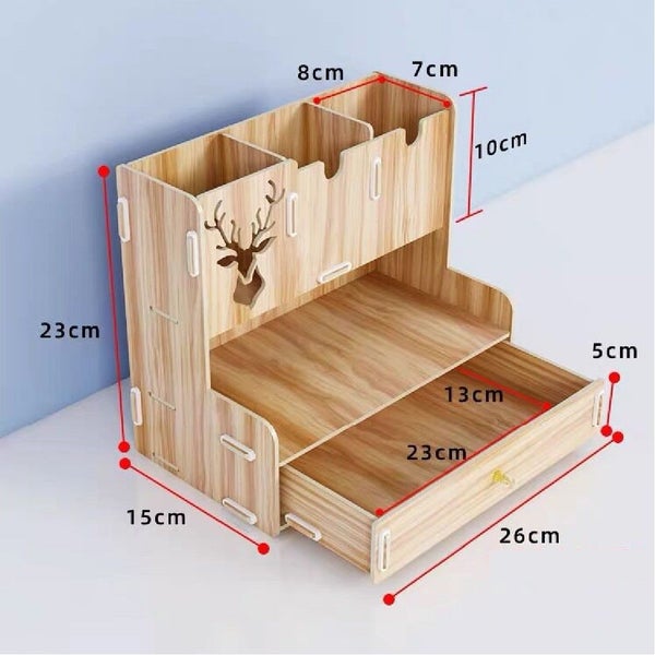Brand New Desk Table Organizer Wood Pen Organizer Stationary *Clearance* Carousel 1