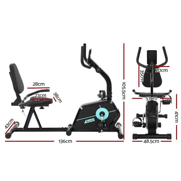 Everfit Magnetic Recumbent Exercise Bike Fitness Cycle Trainer Gym Equipment Carousel 2