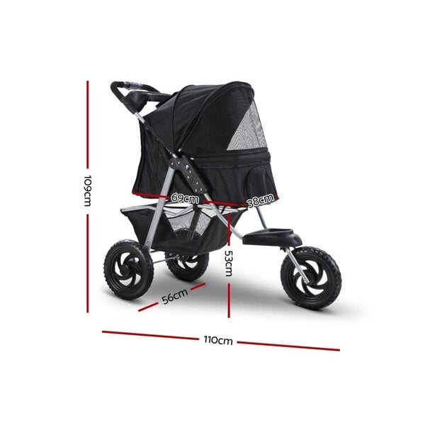 I.pet Pet Stroller Dog Carrier Foldable Pram Large Black Carousel 2