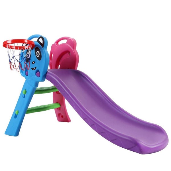 Keezi Kids Slide with Basketball Hoop Outdoor Indoor Playground Toddler Play Carousel 1