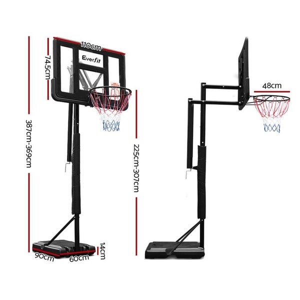 Everfit 3.05m Basketball Hoop Stand System Ring Portable Net Height Adjustable Carousel 2